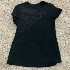 faded adidas logo women’s t-shirt in black